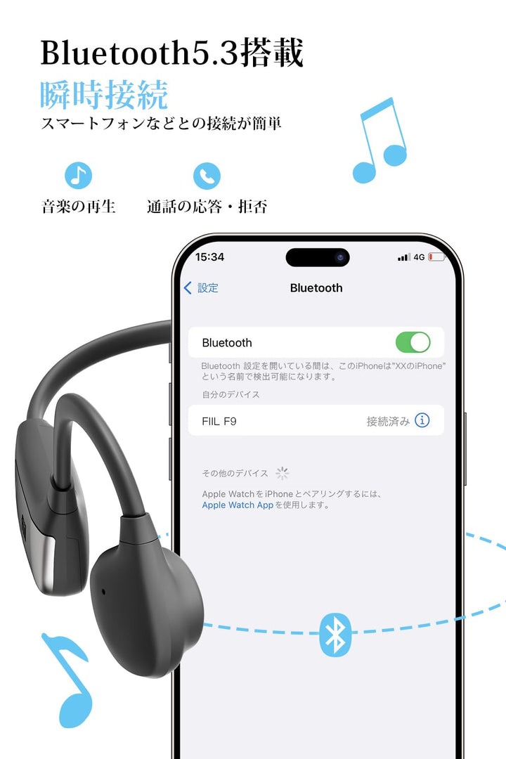 月額1,980円レンタルプラン：FIIL 骨伝導集音器 イヤホン FIIL-F9