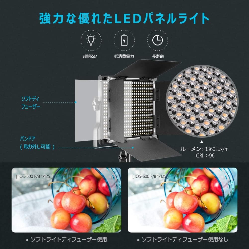 月額4,680円：NEEWER LEDビデオライト&スタンドキット 2パック NL660