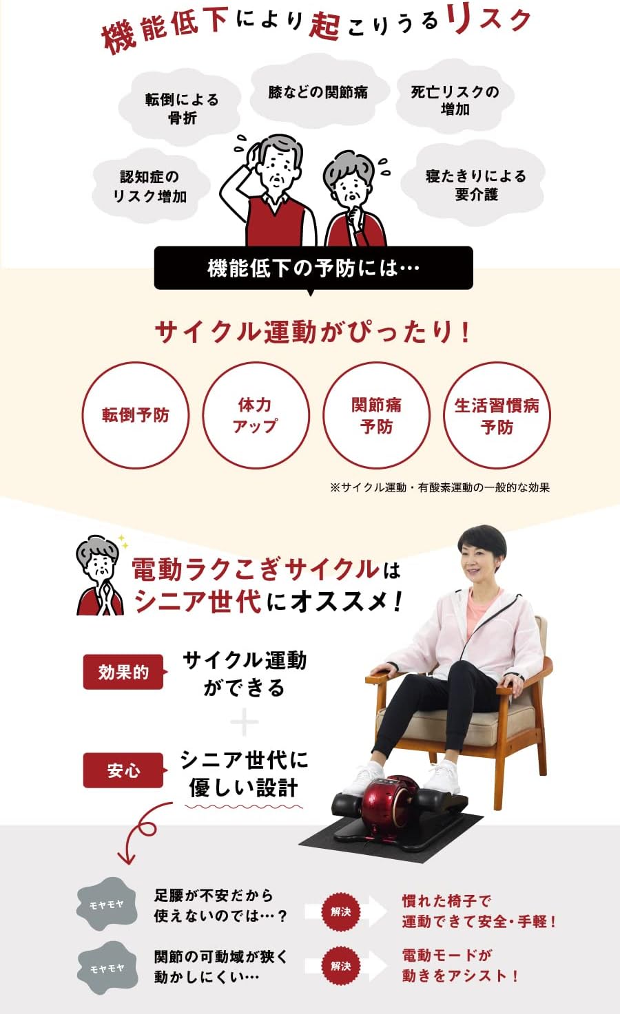 月額2,380円レンタルプラン：ALINCO 電動ラクこぎサイクル エアロバイク FA3023R レッド