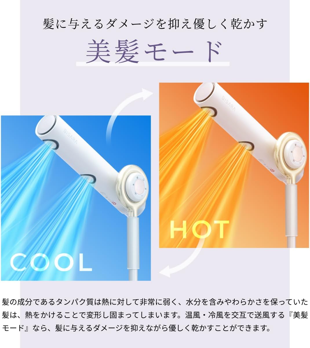 月額7,980円レンタルプラン：QUADS BISARA PRO ハンズフリースタンドドライヤー BSR003-WH ホワイト