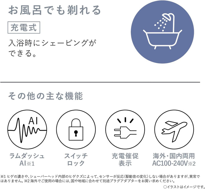 月額3,980円レンタルプラン：パナソニック ラムダッシュ スキンケアシェーバー 3枚刃 ES-MT22-S シルバー