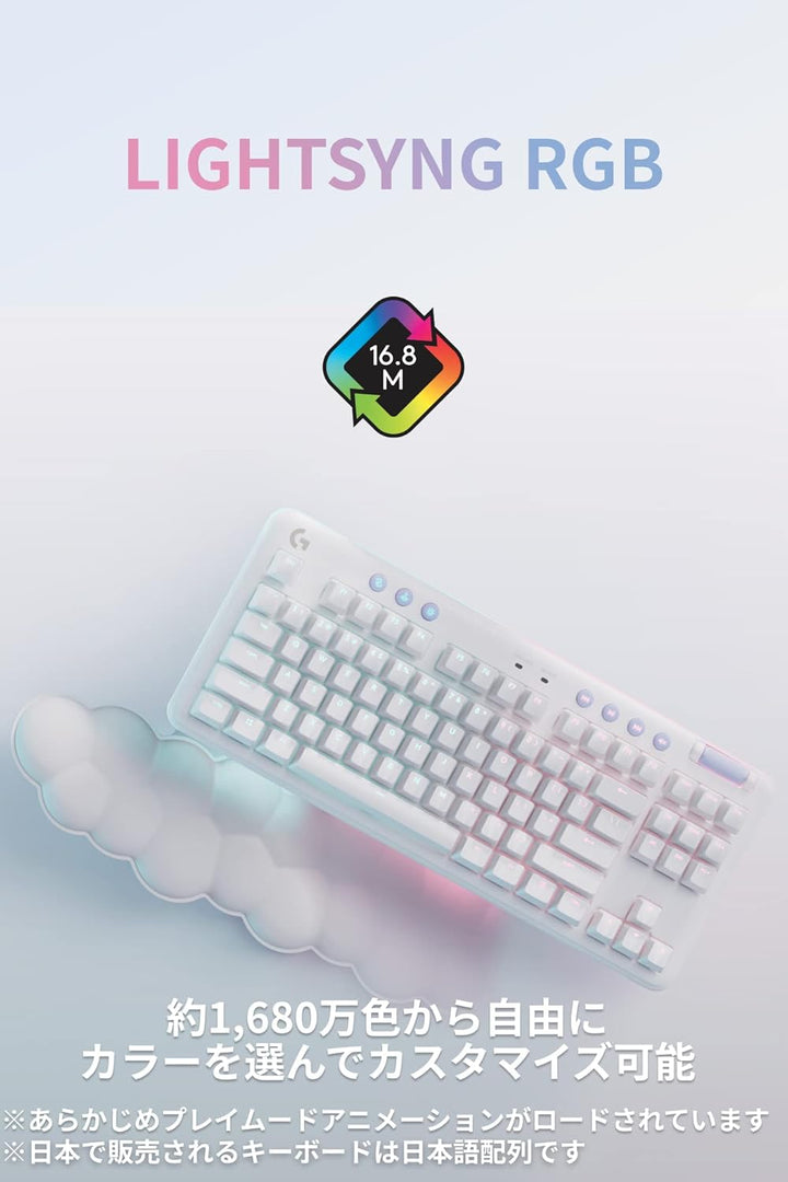 月額3,980円レンタルプラン：ロジクール Aurora Collection G715 ゲーミングキーボード リニア G715WL-LN ホワイト