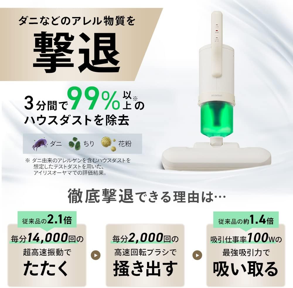 月額2,380円レンタルプラン：アイリスオーヤマ 布団クリーナーハイパワー  掃除機 お部屋掃除 クリーナー FCA-22H-C アイボリー