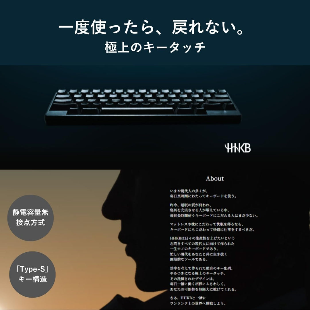 月額5,980円レンタルプラン：HHKB Professional HYBRID Type-S 無刻印（日本語配列）キーボード PD-KB820YNS 雪