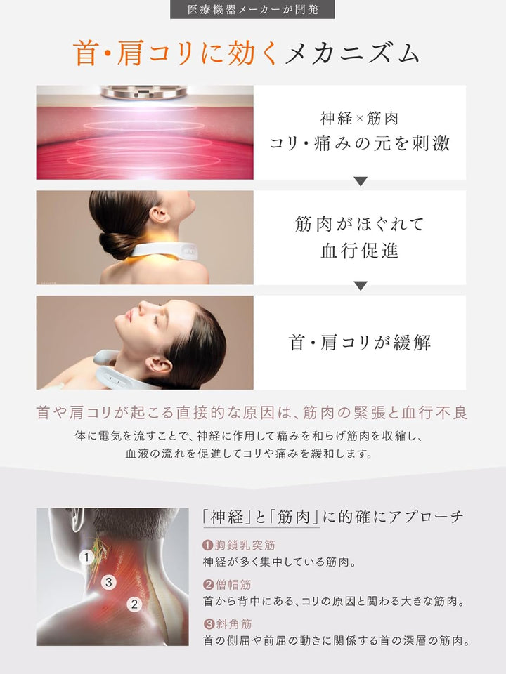 月額1,980円レンタルプラン：MYTREX DR. HEAT NECK 家庭用低周波治療器 MT-DRHN21B