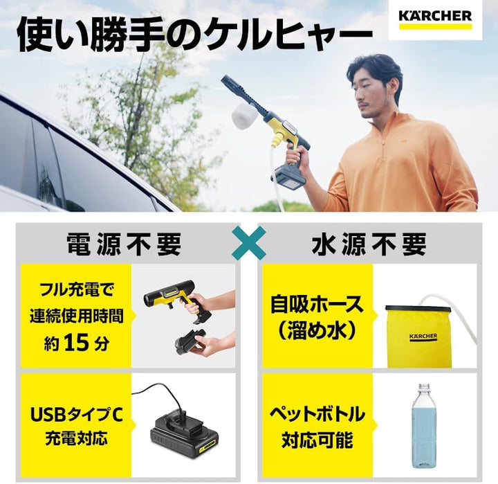 月額2,580円レンタルプラン：ケルヒャー コードレス高圧洗浄機 1.328-144.0 イエロー