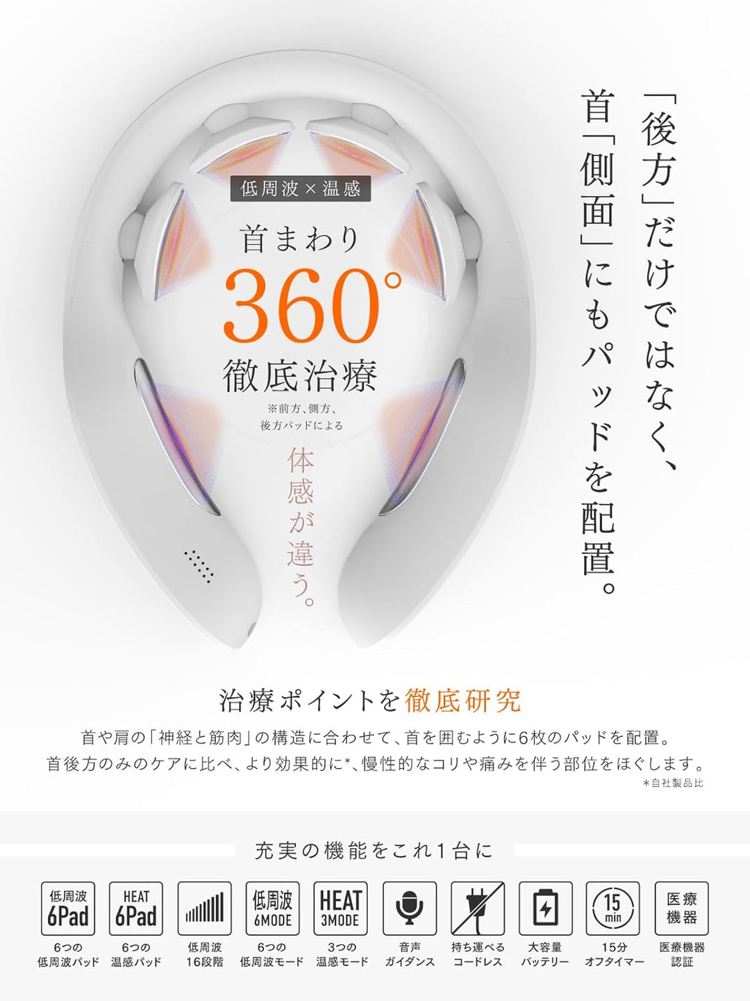 月額1,980円レンタルプラン：MYTREX DR. HEAT NECK 家庭用低周波治療器 MT-DRHN21B