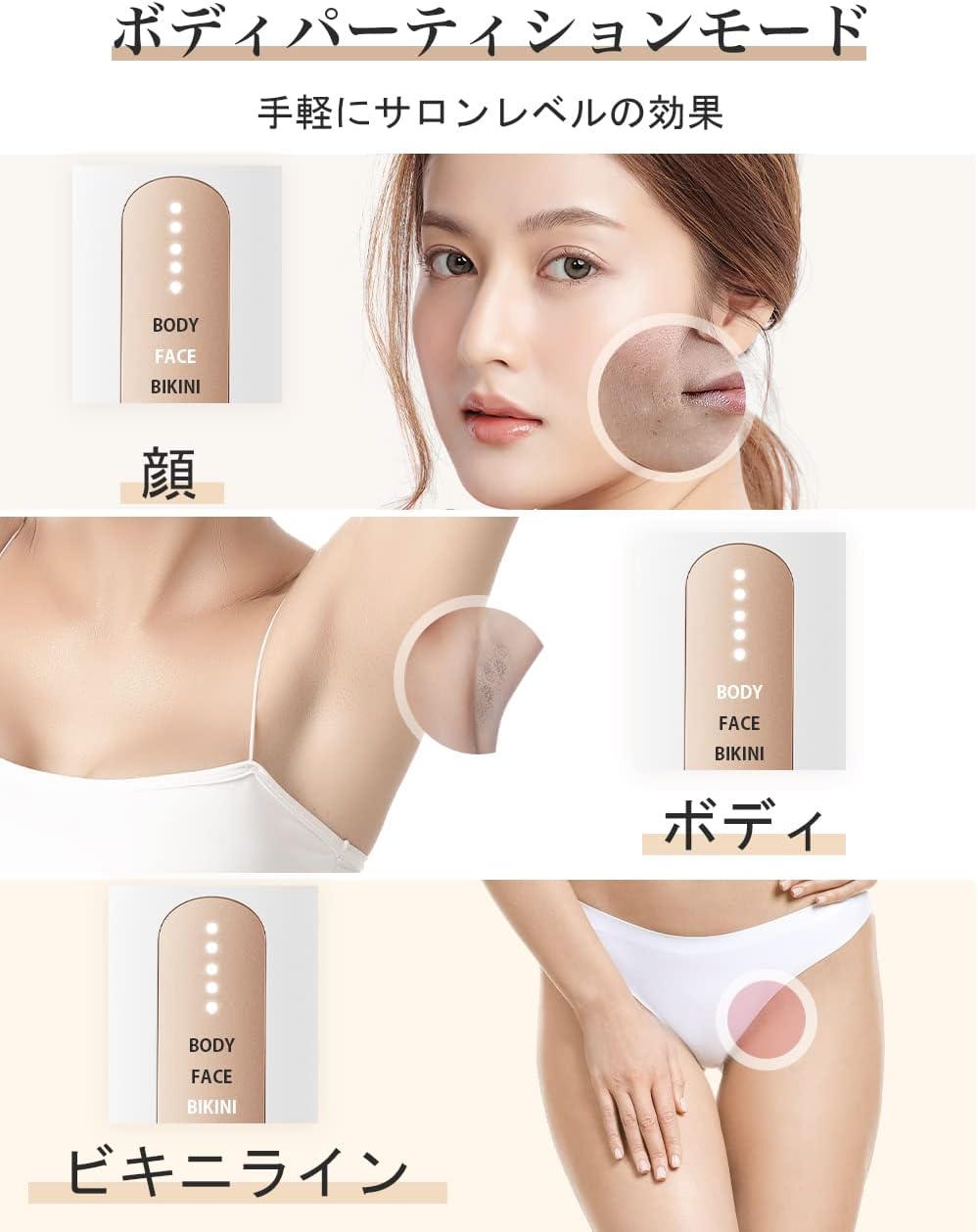 月額2,980円レンタルプラン：BIZINN IPL光脱毛器 D-1103 ホワイト