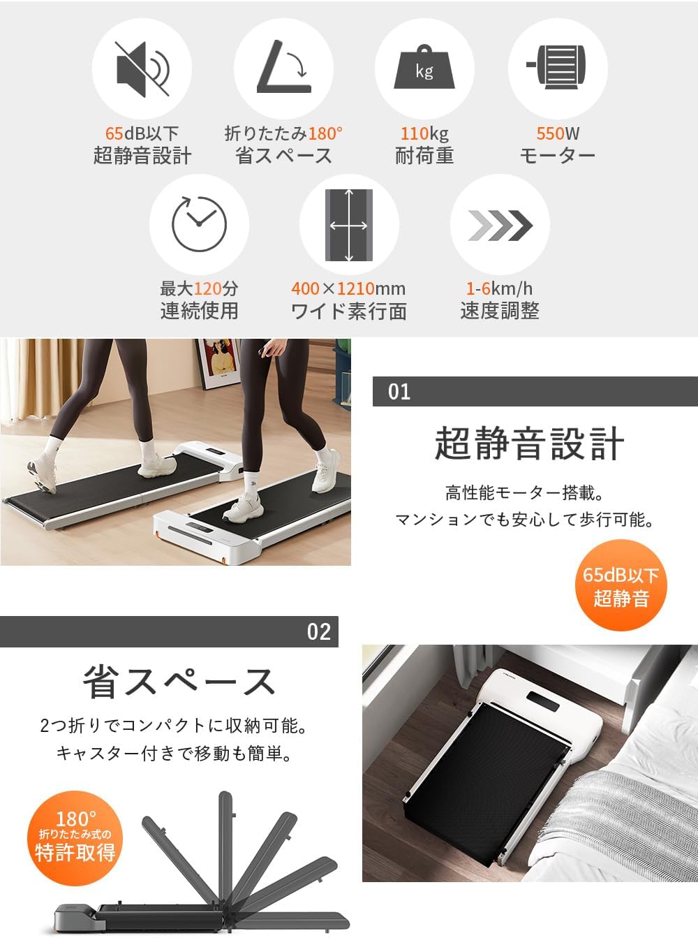月額6,880円〜レンタルプラン：WalkingPad Z1 ルームランナー 最高時速