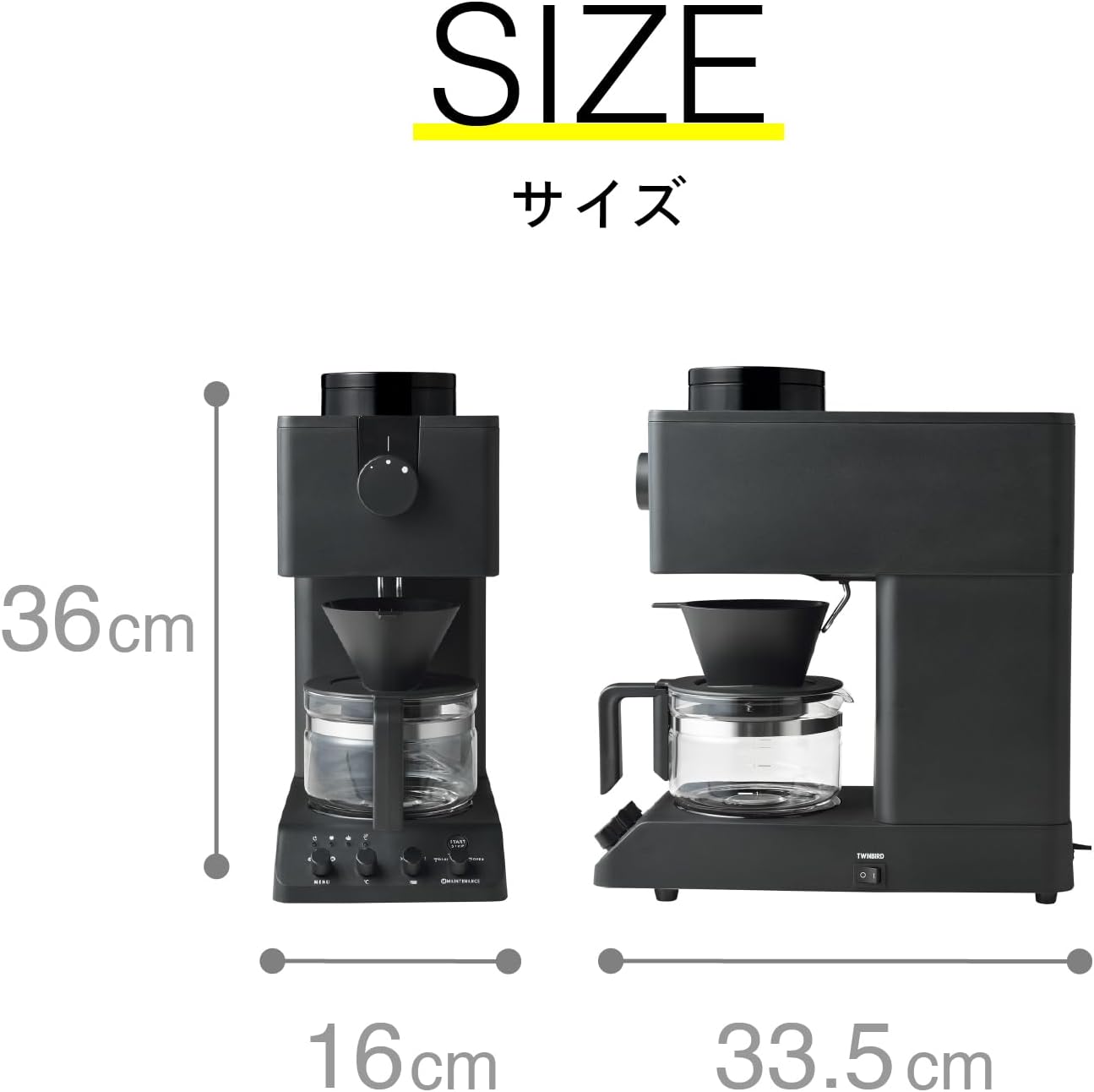 TWINBIRD コーヒーメーカー ミル付き CM-D457 TWINBIRD 全自動コーヒー