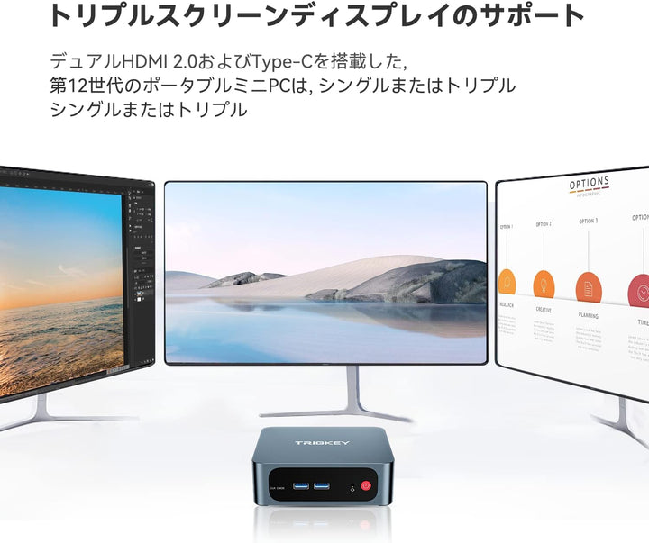 月額4,880円レンタルプラン：TRIGKEY ミニPC デュアル2.5G LAN インテル第12世代 N100 プロセッサー 最大3.4GHz TRIGKEY Green G5 小型PC 装備11 Pro OS, 16GB DDR5 500GB M.2 NVME SSD