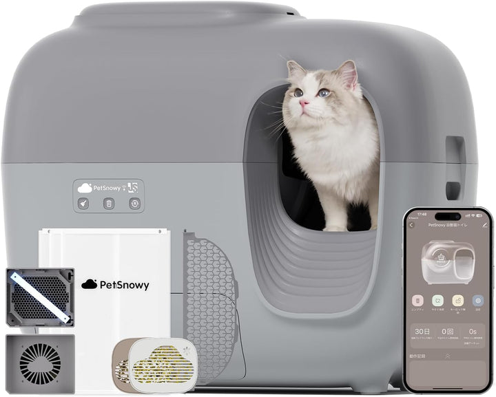 PetSnowyの全自動猫トイレをレンタルできます。