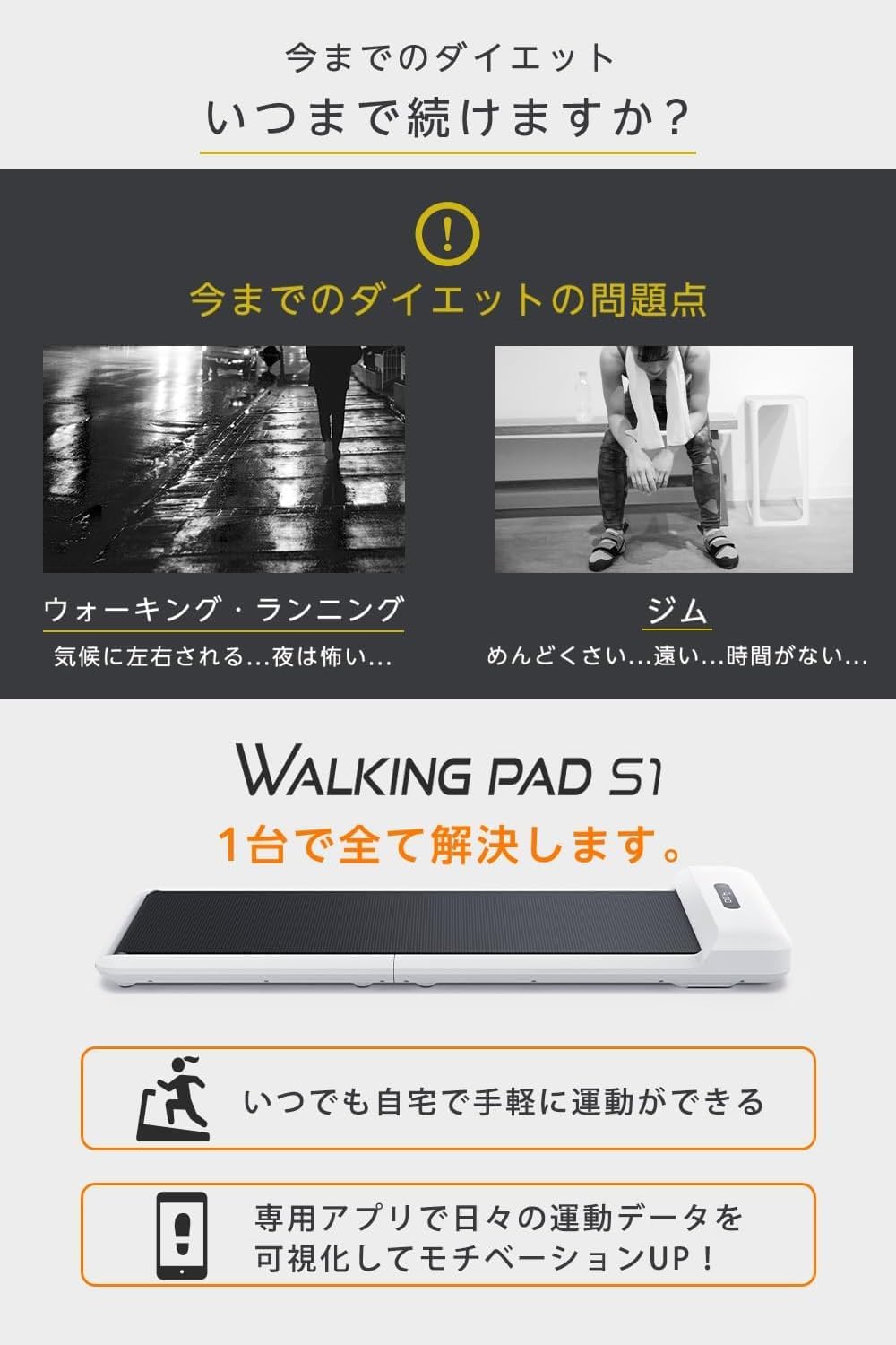 月額12,800円レンタルプラン：WalkingPad S1 ルームランナー ホワイト
