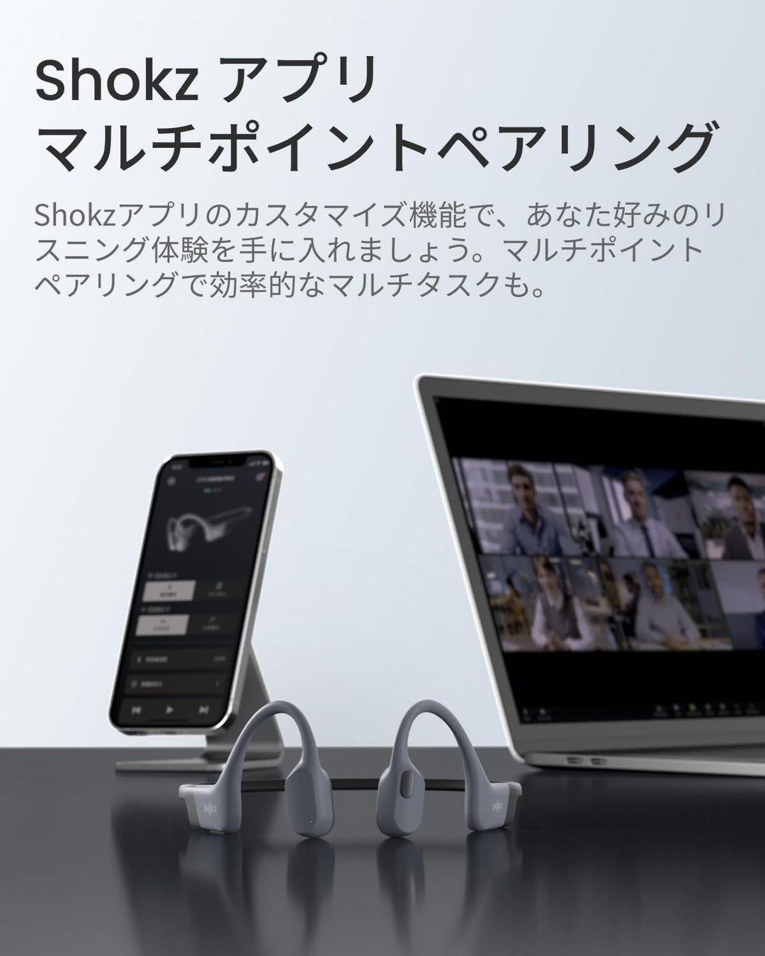 月額3,680円レンタルプラン：Shokz OpenSwim Pro 水泳用骨伝導イヤフォン グレー