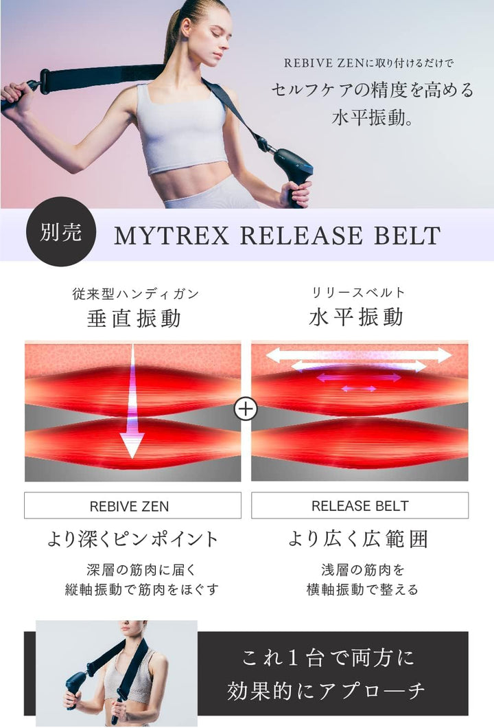 月額4,880円レンタルプラン：MYTREX REBIVE ZEN ベルトセット マッサージガン MT-RBZ22IB