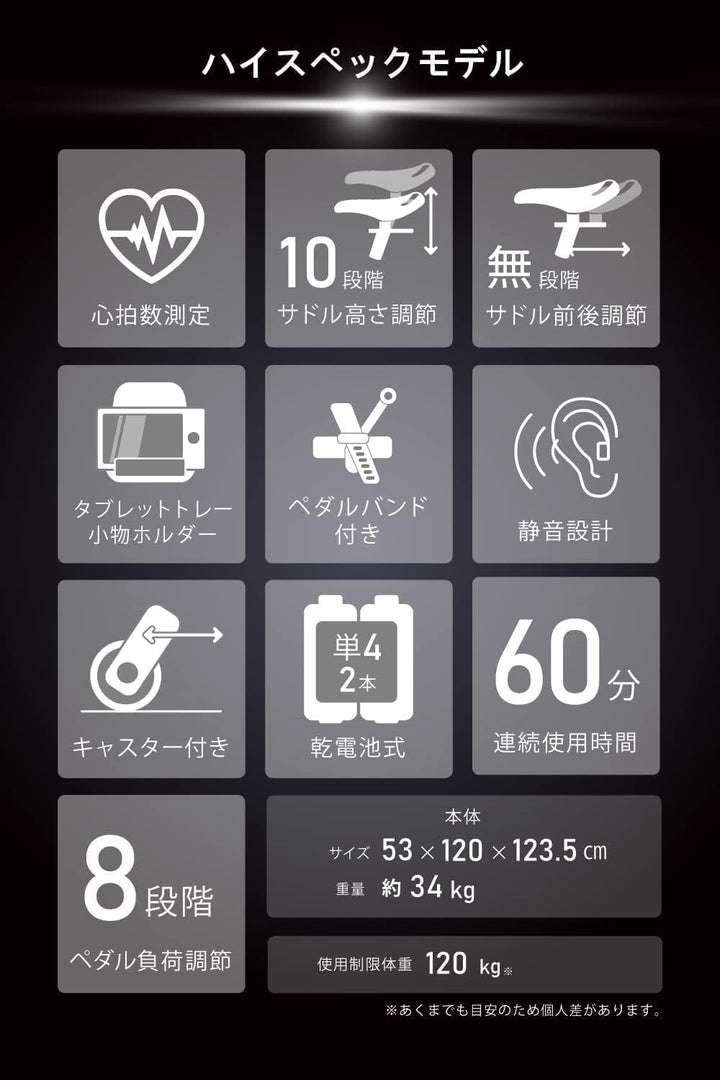 月額8,800円レンタルプラン：ALINCO スピンバイク1721 ハイエンド ‎‎BK1721 ブラック