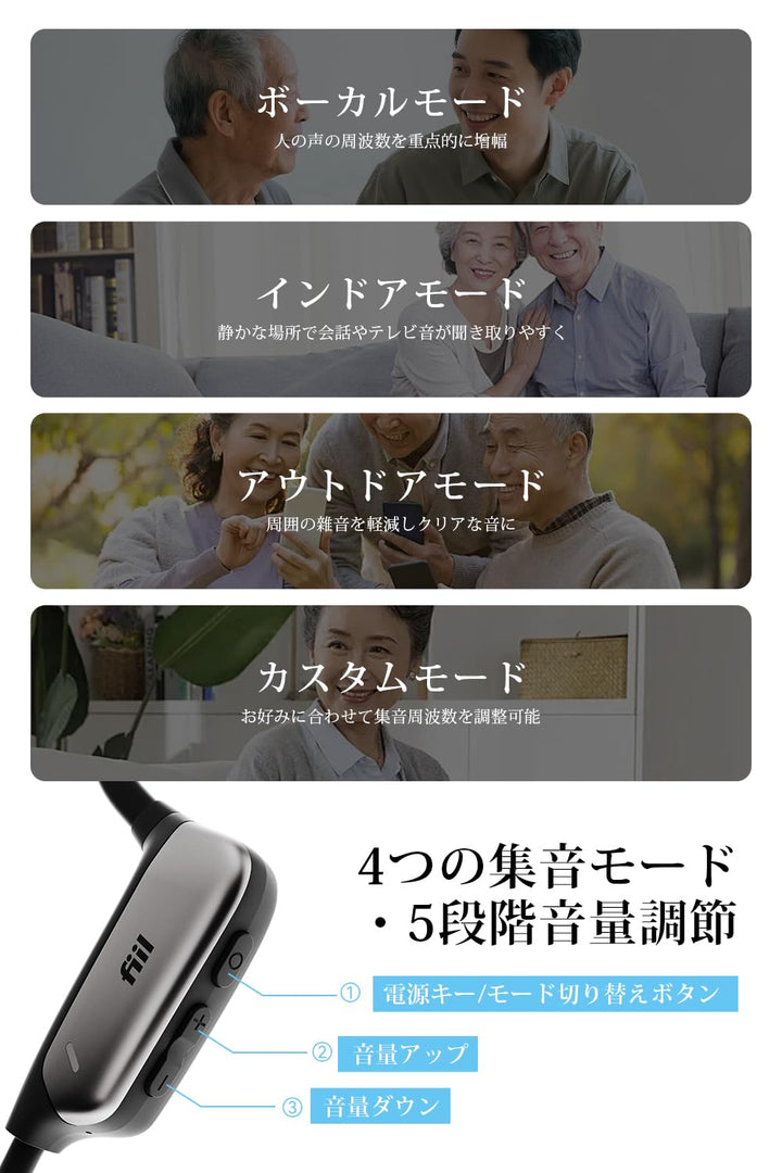 月額1,980円レンタルプラン：FIIL 骨伝導集音器 イヤホン FIIL-F9