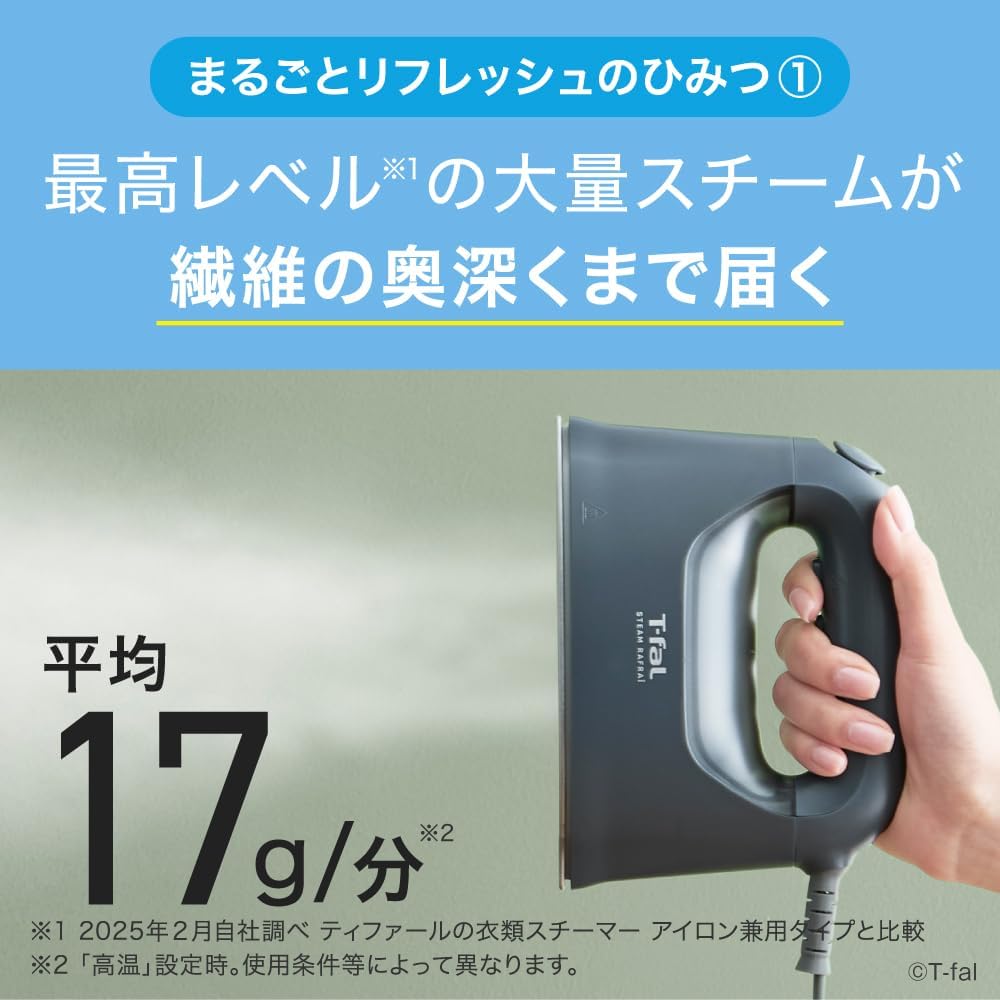 ティファールスチームラフレ ティファール スチーム ラフレ DV8075J0 [チャコールグレー