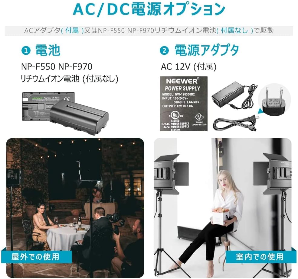 月額4,680円：NEEWER LEDビデオライト&スタンドキット 2パック NL660