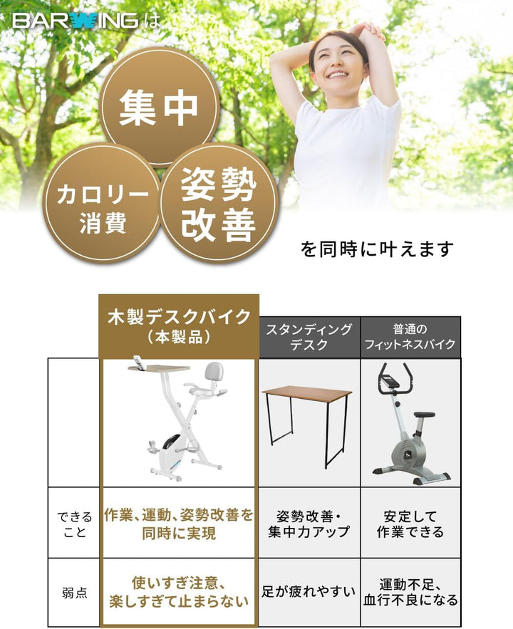 月額2,880円レンタルプラン：BARWING フィットネスバイク エアロバイク BW-FNBM04