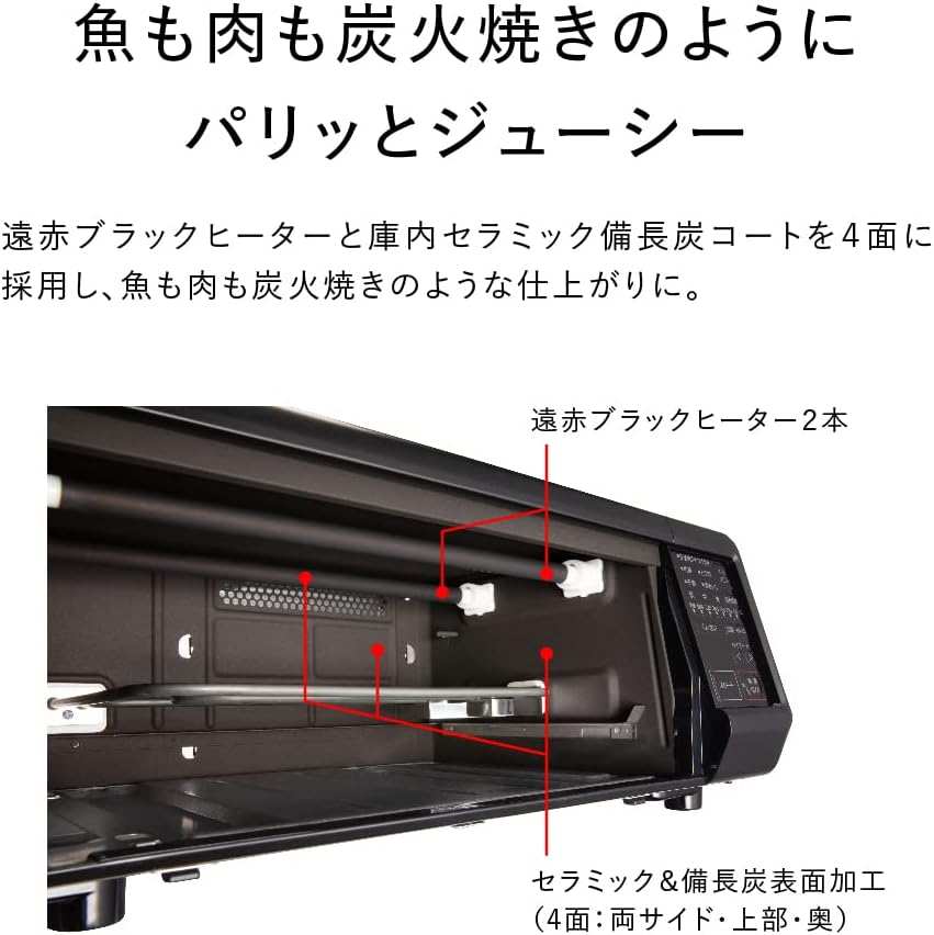 月額3,980円レンタルプラン：パナソニック スモーク＆ロースター けむらん亭 NF-RT1100-K ブラック