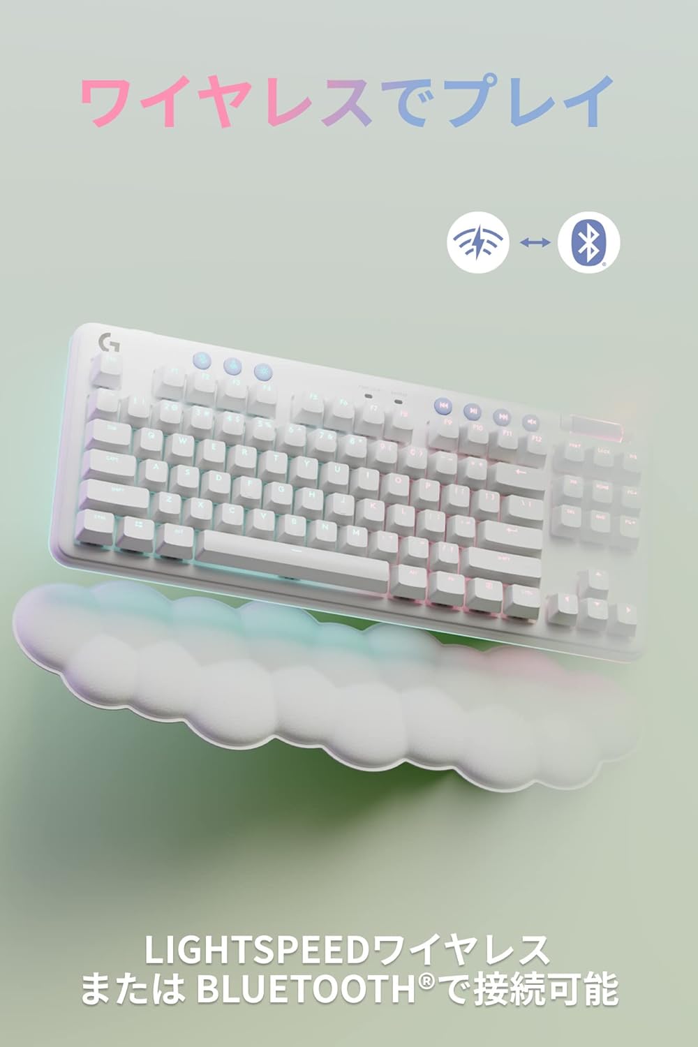 月額3,980円レンタルプラン：ロジクール Aurora Collection G715 ゲーミングキーボード リニア G715WL-LN ホワイト