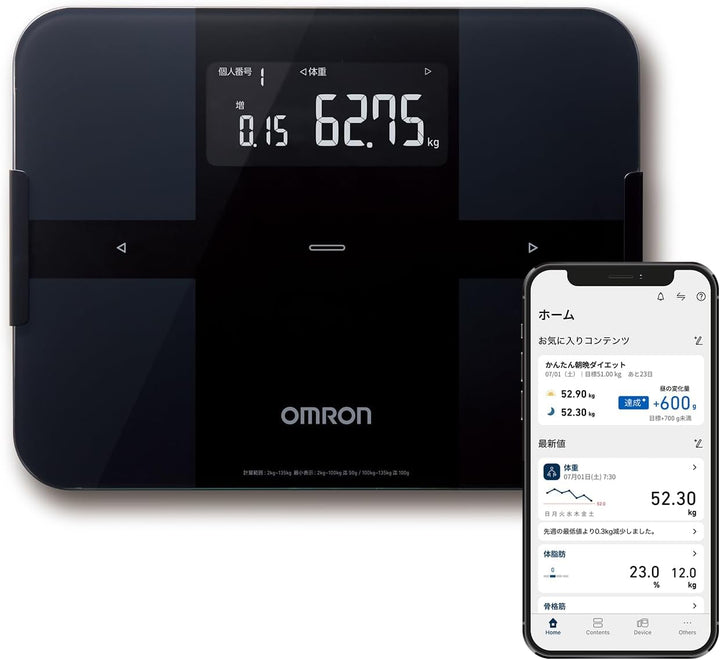 オムロン 体重体組成計 カラダスキャン KRD-603T2-BKをレンタルできます。