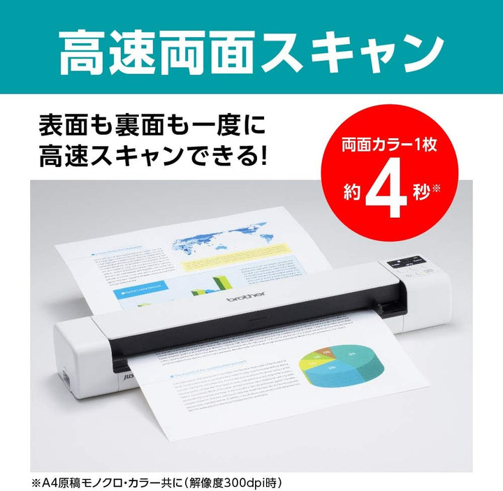 月額3,080円レンタルプラン：ブラザー ドキュメントスキャナー 高速両面スキャン コンパクト 省スペース化 microSDカードに直接保存 スマホ連携 MDS-940DW ホワイト