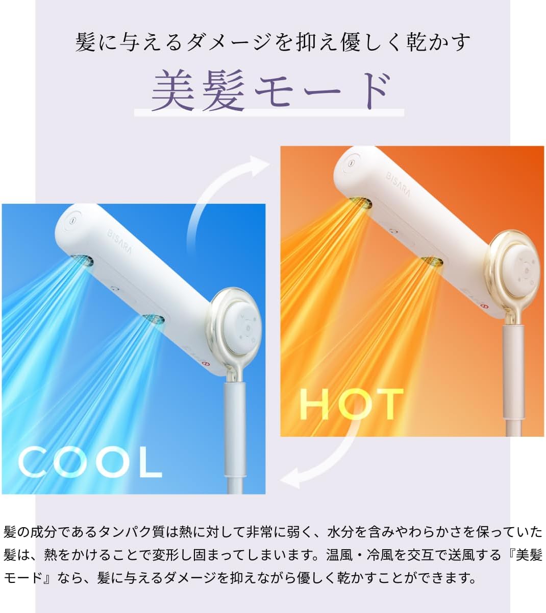 月額4,980円レンタルプラン：QUADS BISARA ハンズフリースタンドドライヤー BSR002WH