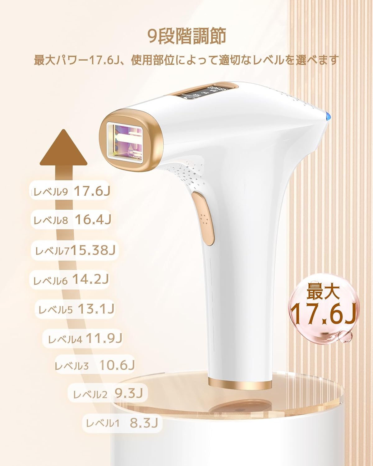 月額2,490円レンタルプラン：BIZINN IPL光脱毛器 AI01D ゴールド – GYMGATE