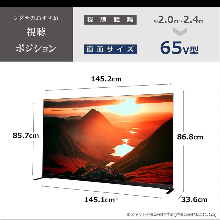 月額53,800円：REGZA 65V型 有機ELテレビ 65X9900M ブラック