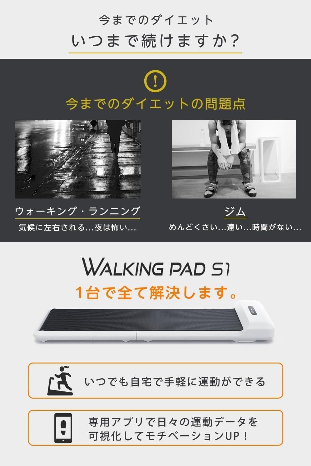 月額12,980円レンタルプラン：KingSmith WalkingPad S1 WPS1F ブラック