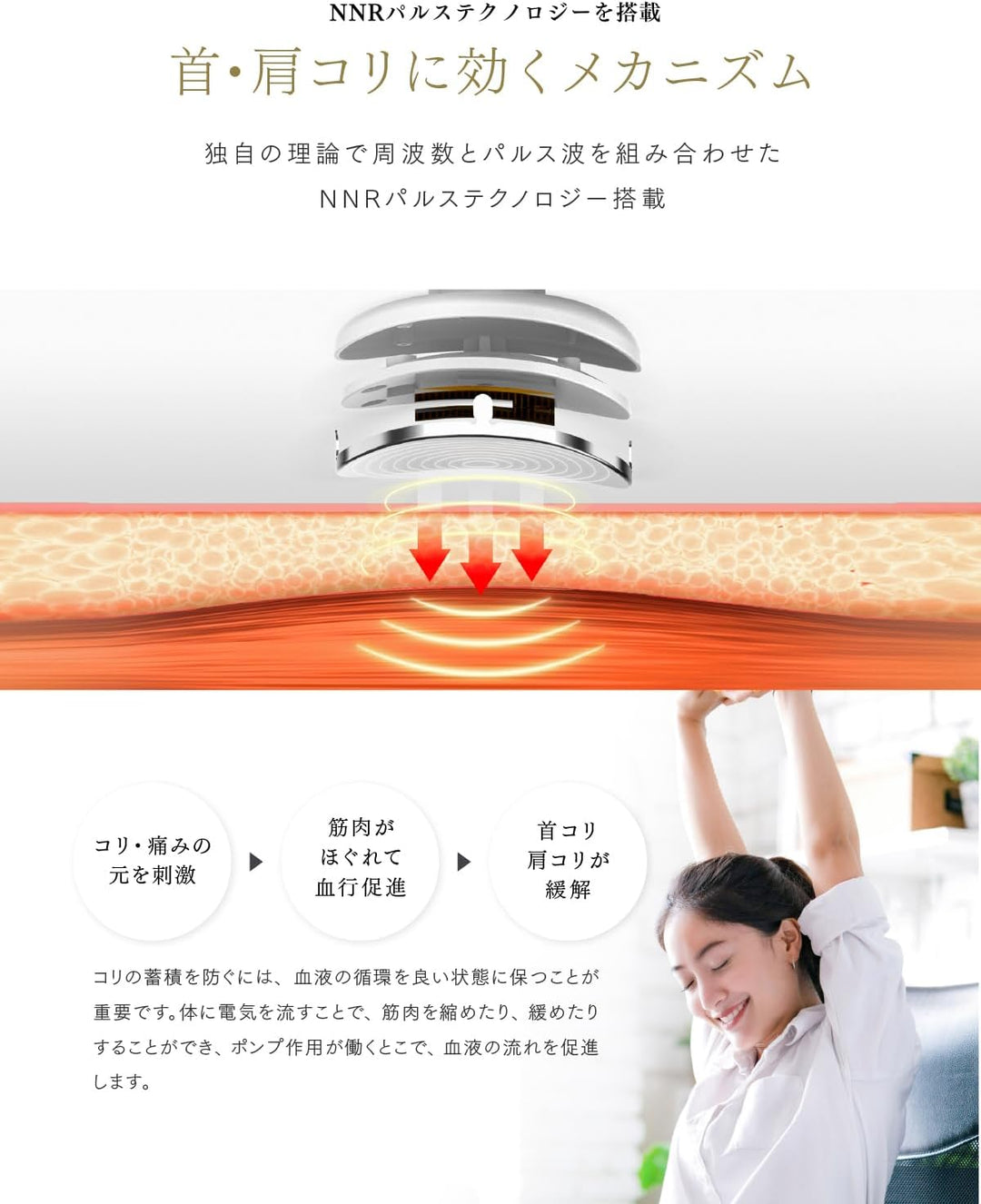 月額1,680円レンタルプラン：MYTREX EMS ヒートネック 家庭用 低周波治療器 MT-EHN22W ホワイト