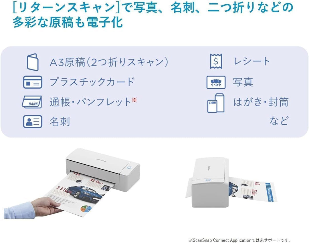 月額6,280円レンタルプラン：リコー PFU ドキュメントスキャナー ScanSnap クラウド連携 リターンスキャン コンパクト 小型 簡単な電子化 iX1300 FI-IX1300ABK ブラック
