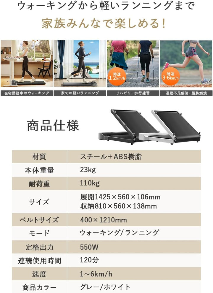 月額6,980円レンタルプラン：WalkingPad Z1 ルームランナー グレー