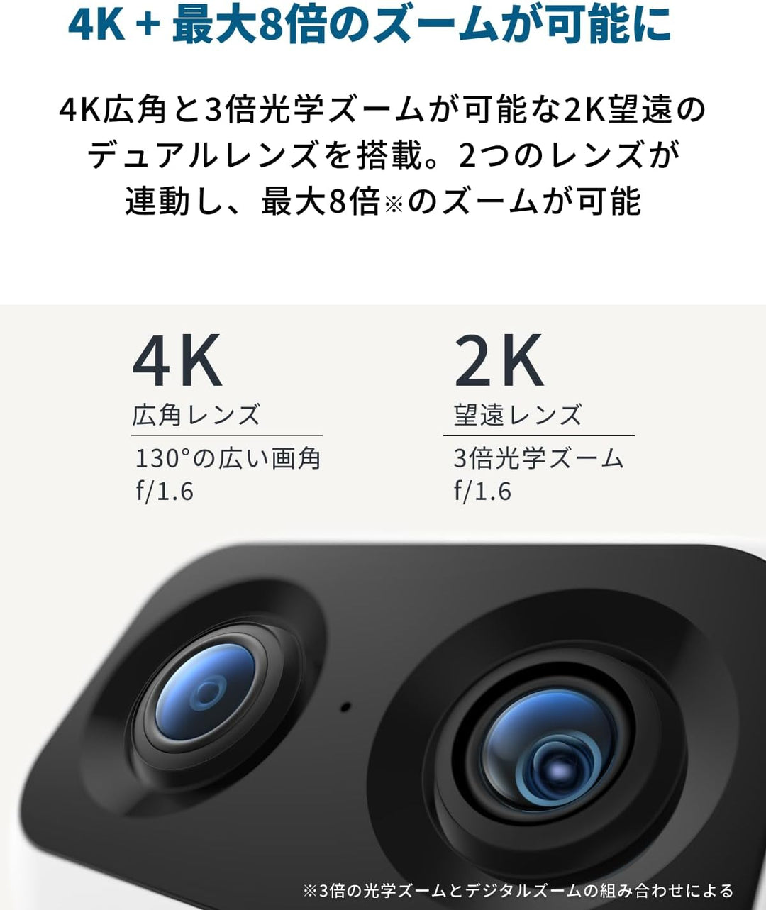 月額2,380円レンタルプラン：Eufy Security Indoor Cam S350 防犯カメラ 屋外カメラ T8416521