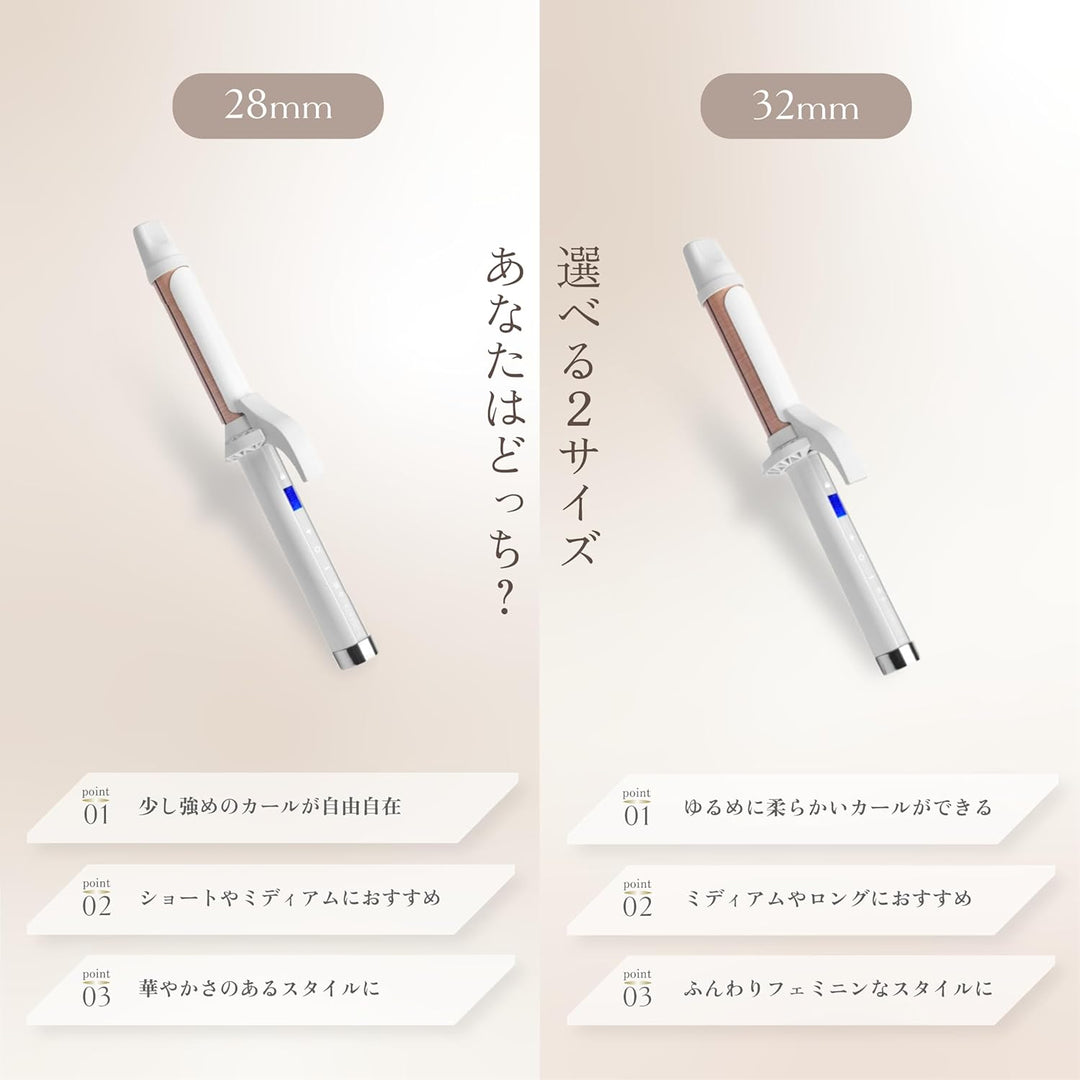 月額2,980円レンタルプラン：KINUJO CURL IRON カールアイロン KC028 ホワイト