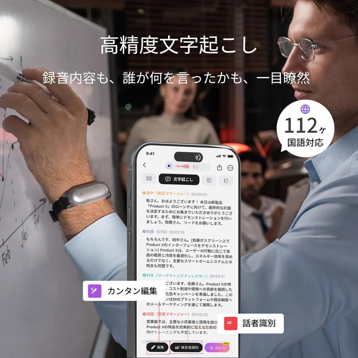 月額2,680円レンタルプラン：Plaud NotePin AIボイスレコーダー