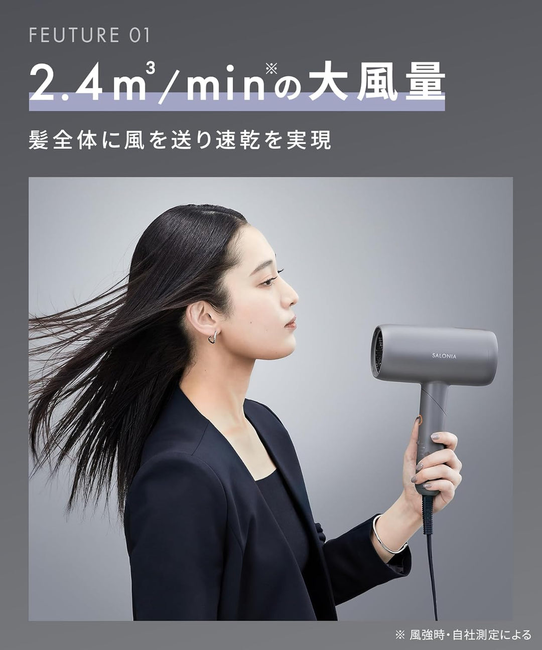 月額2,380円レンタルプラン：SALONIA スムースシャインドライヤー NiziUコラボ SAL24218NU プリズムパープル