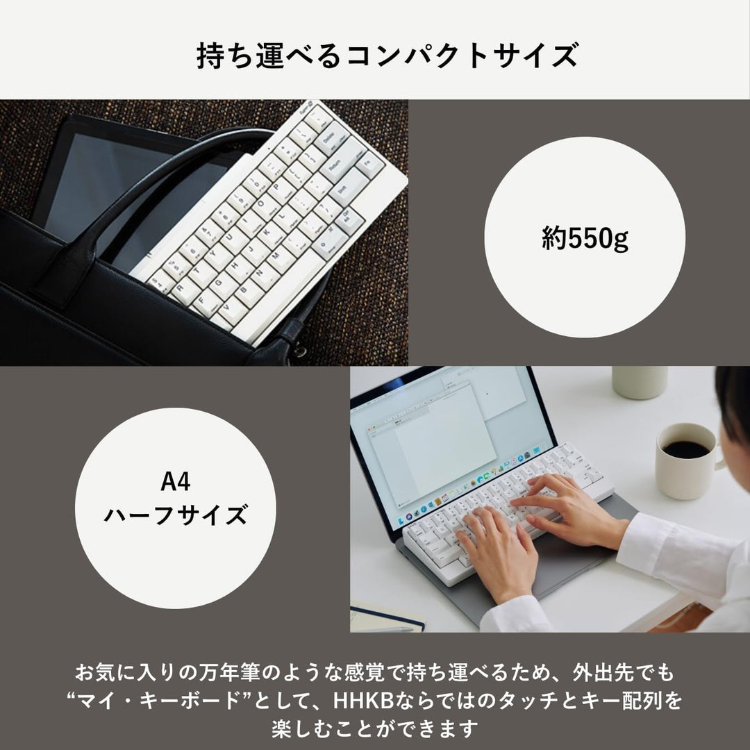 月額5,980円レンタルプラン：HHKB Professional HYBRID Type-S 無刻印（日本語配列）キーボード PD-KB820YNS 雪