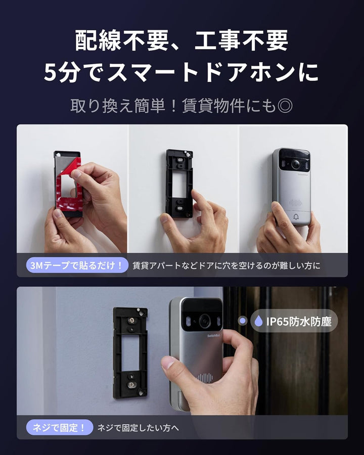 月額2,980円レンタルプラン：SwitchBot スマートテレビドアホン スマートロック W6802000