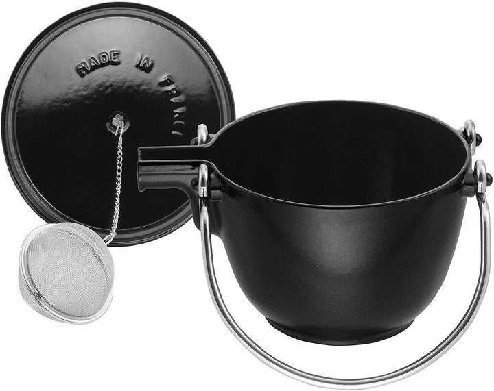 月額3,680円レンタルプラン：staub ラウンドティーポット 40509-421 ブラック