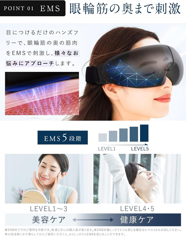 月額2,580円レンタルプラン：NIPLUX EMS EYE RELAX リラクゼーション NP-ER23BK-EMS ブラック