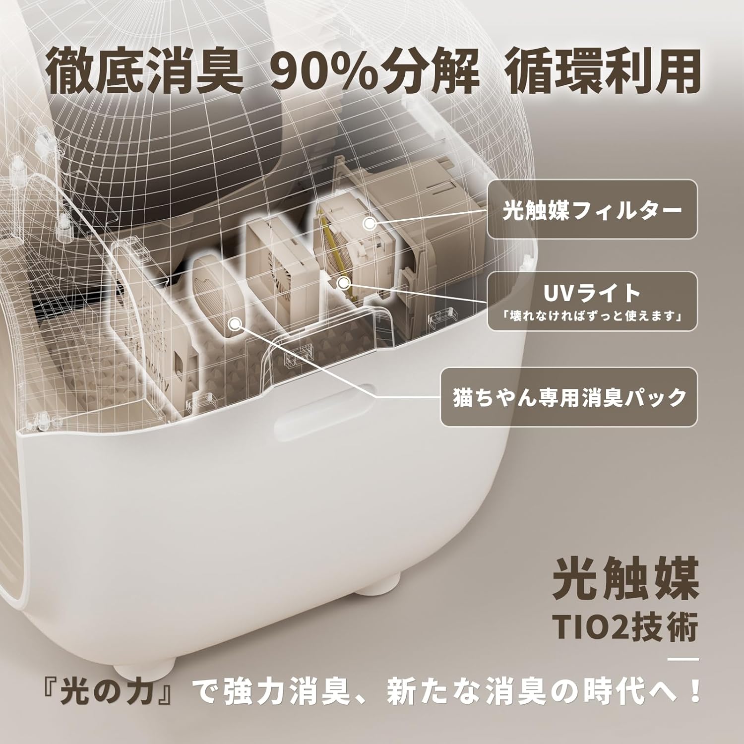 月額13,800円レンタルプラン：PetSnowy 全自動猫トイレ PS-001