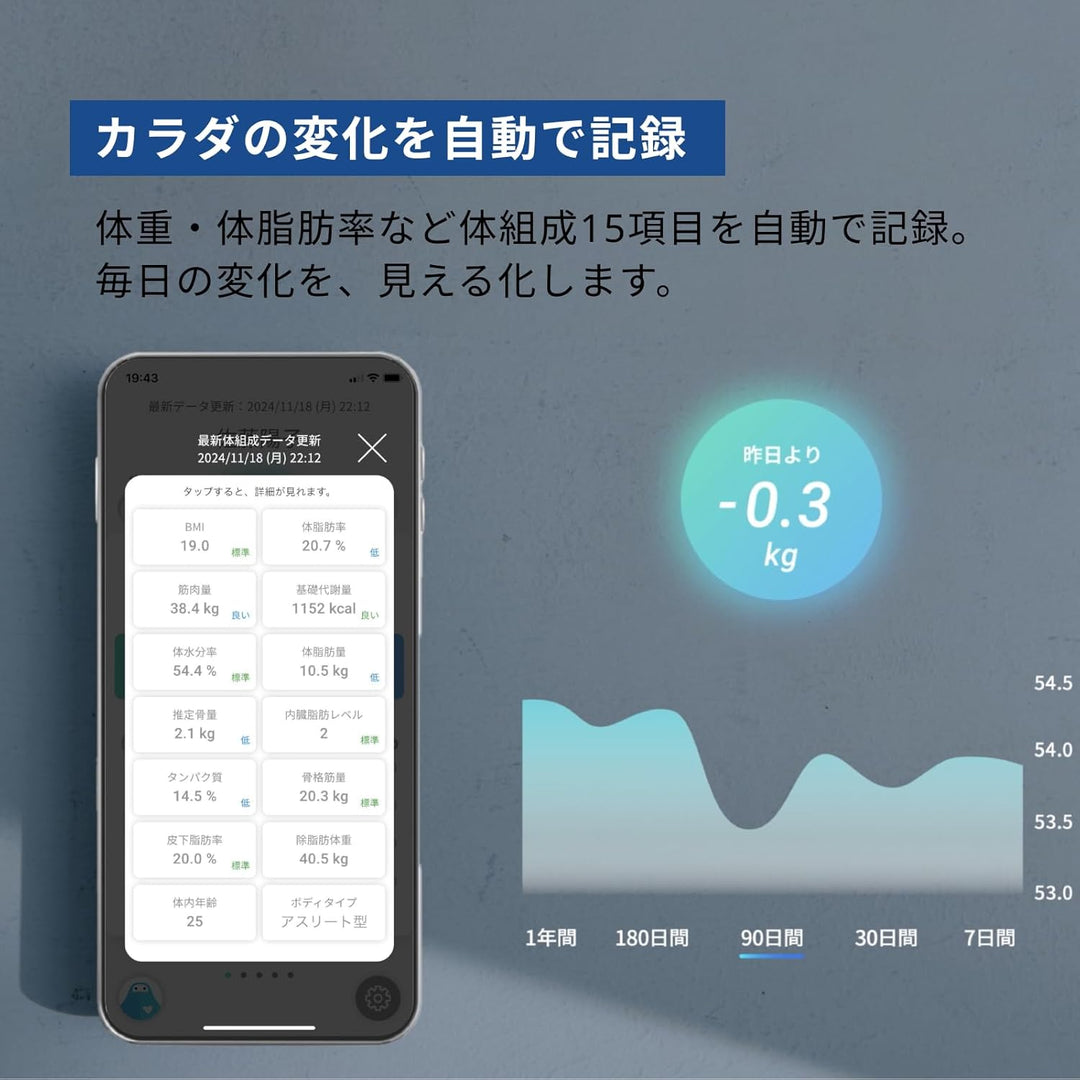 月額2,980円レンタルプラン：issin スマートバスマット 体組成計モデル SBM24W01LJ グレー