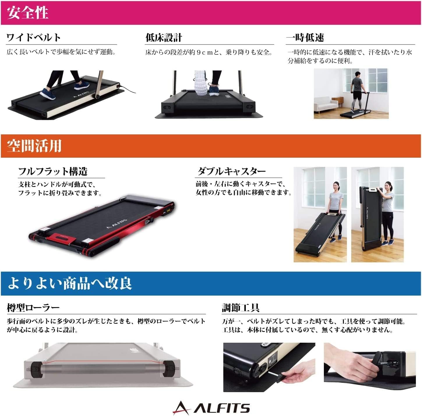 新入荷！！　ALINCO　アルインコ　ルームランナー　AFR1519 月額18,800円レンタルプラン：アルインコ ルームランナー 最高時速12km