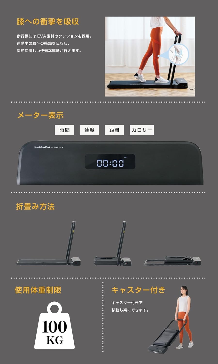 月額8,800円レンタルプラン：アルインコ ウォーキングパッド ルームランナー AFW1025K