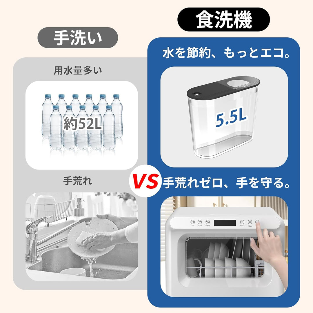 月額6,280円レンタルプラン：SAMKYO 食器洗い乾燥機 3D熱風送風乾燥機能 洗浄コース 節水・エコ T40 ホワイト