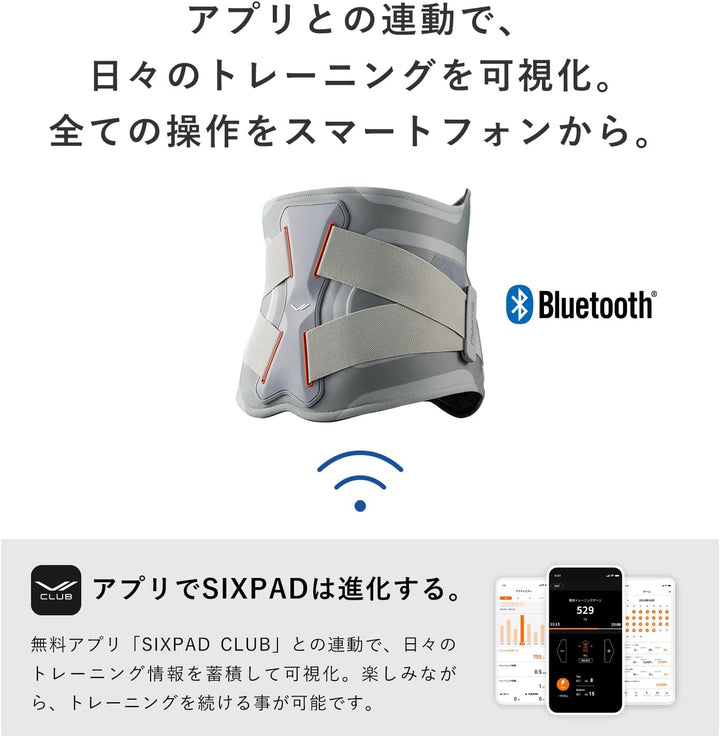 月額8,980円レンタルプラン：MTG SIXPAD Medical Core メディカルコア ジェルシート不要 水不要 腰専用 サウナスーツ構造 インナーマッスル グレー