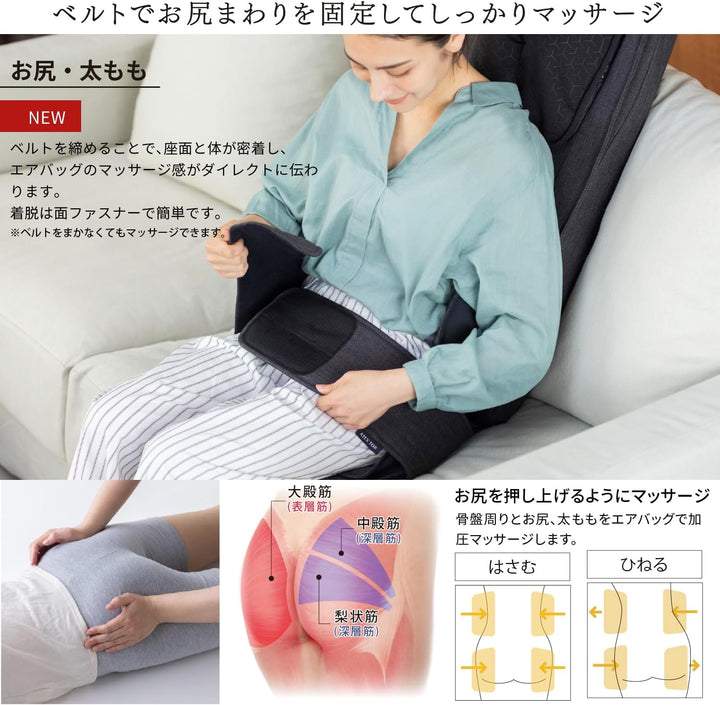 月額6,380円レンタルプラン：アテックス ATEX ルルド マッサージシート マッサージチェア もみほぐし リラクゼーション DMA AX-HP222dg ダークグレー